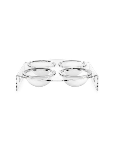 iPLEX Design - Serving Porta Aperitivo Trasparente in plexiglass - 28x6x29,5 cm