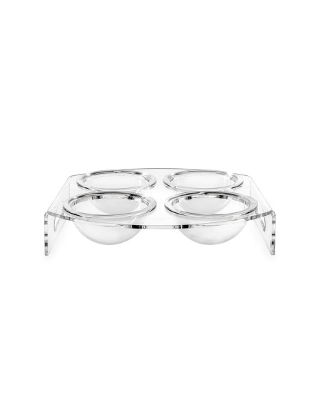 iPLEX Design - Serving Porta Aperitivo Trasparente in plexiglass - 28x6x29,5 cm
