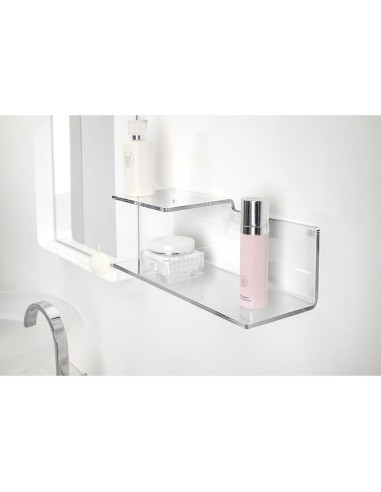 iPLEX Design - Suite Mensola L.370 Trasparente in plexiglass - 37x14x14 cm