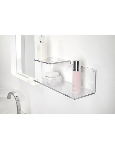 iPLEX Design - Suite Mensola L.370 Trasparente in plexiglass - 37x14x14 cm