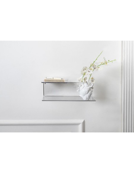iPLEX Design - Suite Mensola L.370 Trasparente in plexiglass - 37x14x14 cm