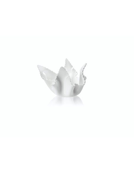 iPLEX Design - ""DRAPPEGGI Vaso SLIM DAISY"" bianco - 21x14x17 cm