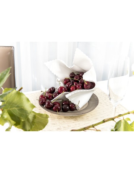 iPLEX Design - ""DRAPPEGGI Vaso SLIM DAISY"" bianco - 22x21x22 cm