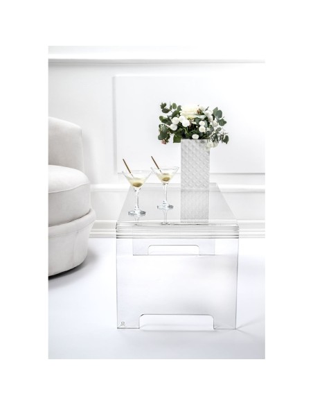 iPLEX Design - Emilio Tavolino Trasparente in plexiglass - 81x36x40 cm