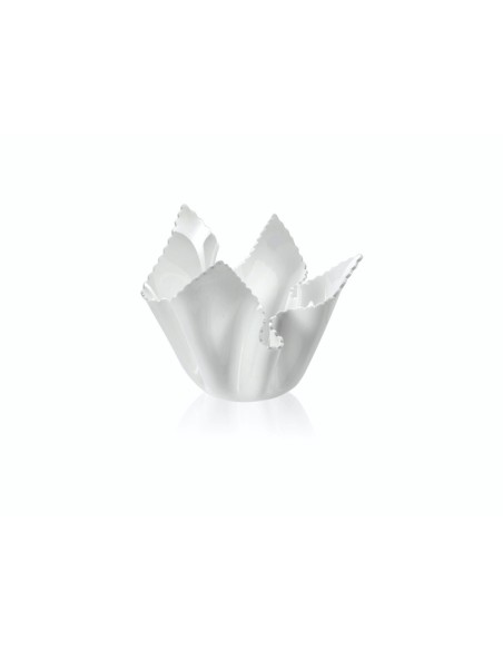 iPLEX Design - ""DRAPPEGGI Vaso SLIM DAISY"" bianco - 22x21x22 cm