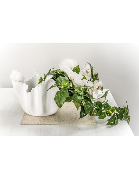 iPLEX Design - ""DRAPPEGGI Vaso DAISY"" bianco - 45x29x45 cm