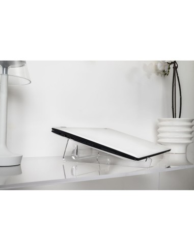iPLEX Design - System Supporto Laptop in plexiglass - Trasparente - 26x7,5x26 cm