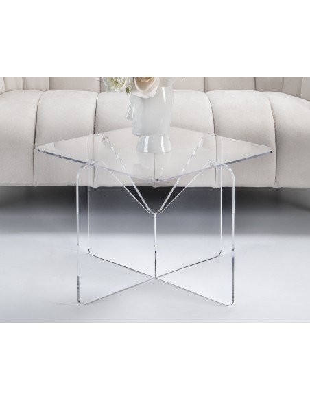 iPLEX Design - Coffee Table ""MADDY"" Tavolino Trasparente - 58x40x58 cm