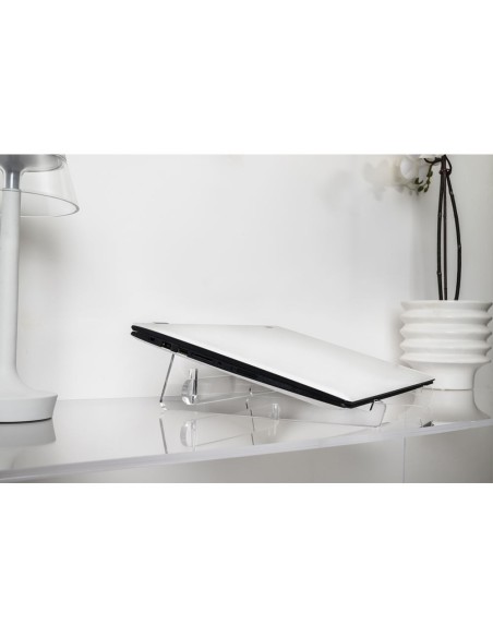 iPLEX Design - System Supporto Laptop in plexiglass - Trasparente - 26x7,5x26 cm