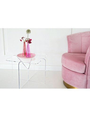 iPLEX Design - Coffee Table ""MADDY"" Tavolino Trasparente - 58x40x58 cm