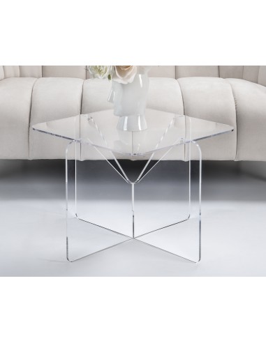 iPLEX Design - Coffee Table ""MADDY"" Tavolino Trasparente - 58x40x58 cm