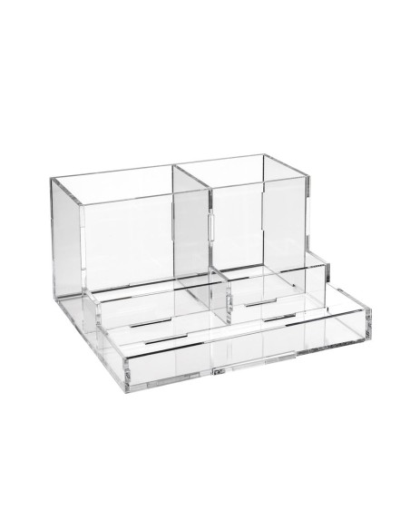 iPLEX Design - System Desk Organizer in plexiglass - Trasparente - 18,5x10x18,5 cm