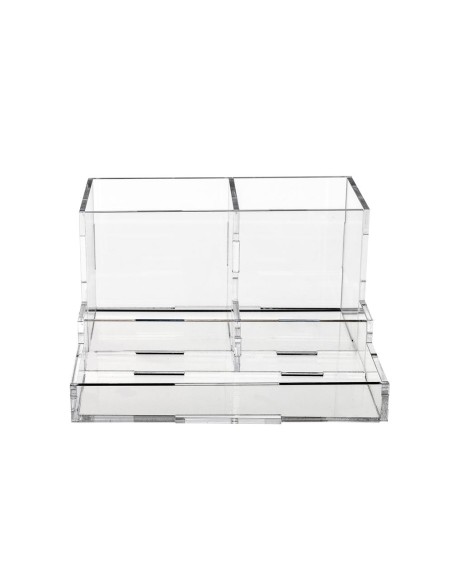 iPLEX Design - System Desk Organizer in plexiglass - Trasparente - 18,5x10x18,5 cm