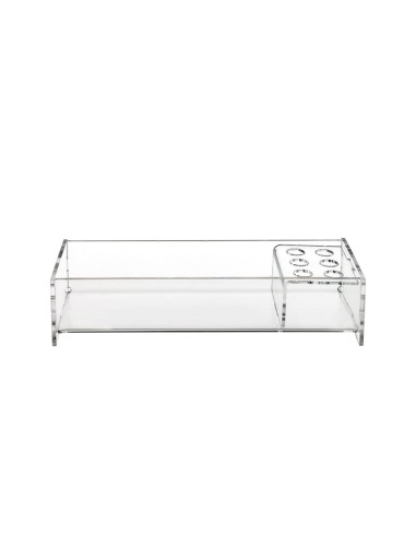 iPLEX Design - System Porta Penne in plexiglass - Trasparente - 20x5x8 cm