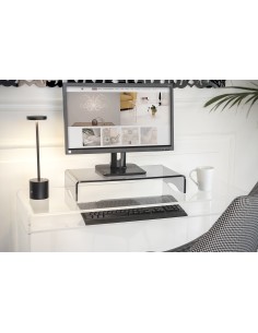 iPLEX Design - Supporto monitor ""OLY fume' - fumè Trasparente - 49x8,5x25 cm 2