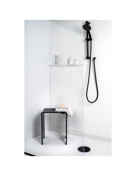 iPLEX Design - Calipso Sgabello Nero in plexiglass - 35,5x45x25 cm