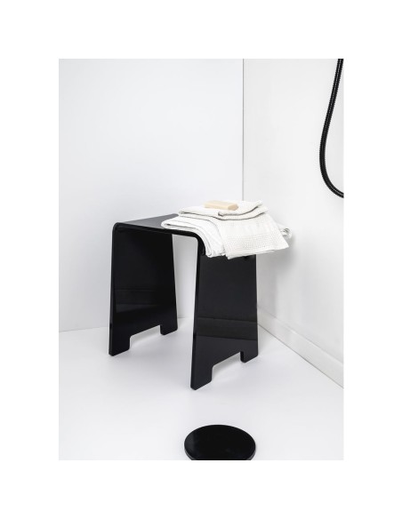 iPLEX Design - Calipso Sgabello Nero in plexiglass - 35,5x45x25 cm