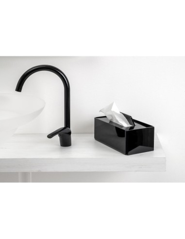 iPLEX Design - Calipso Porta Kleenex Nero in plexiglass - 25x9x12 cm