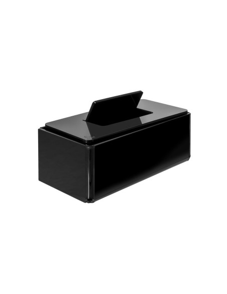 iPLEX Design - Calipso Porta Kleenex Nero in plexiglass - 25x9x12 cm