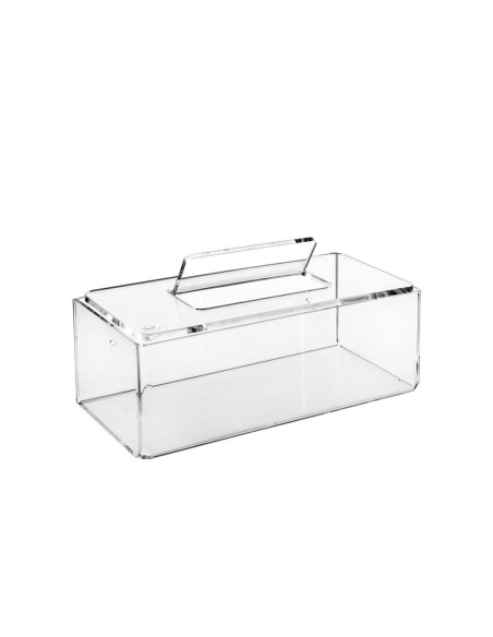 iPLEX Design - Calipso Porta Kleenex Trasparente in plexiglass - 25x9x12 cm