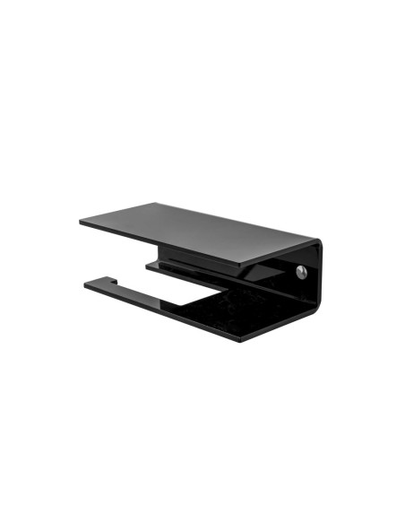 iPLEX Design - Calipso Portarotolo Nero in plexiglass - 23x7x10 cm