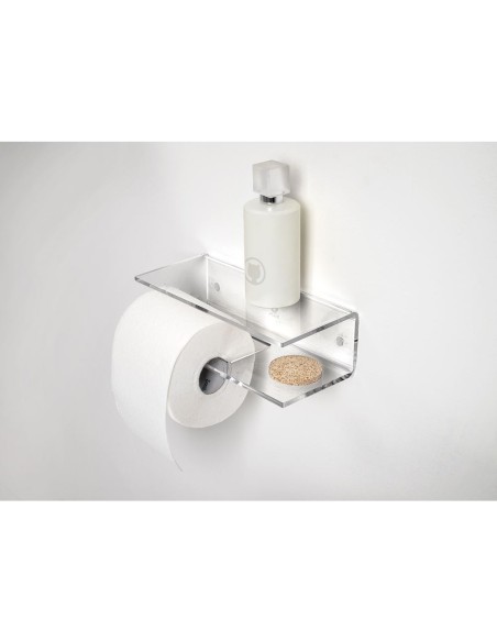 iPLEX Design - Calipso Portarotolo Trasparente in plexiglass - 23x7x10 cm