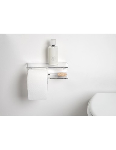 iPLEX Design - Calipso Portarotolo Trasparente in plexiglass - 23x7x10 cm