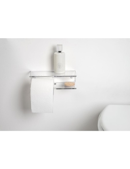 iPLEX Design - Calipso Portarotolo Trasparente in plexiglass - 23x7x10 cm