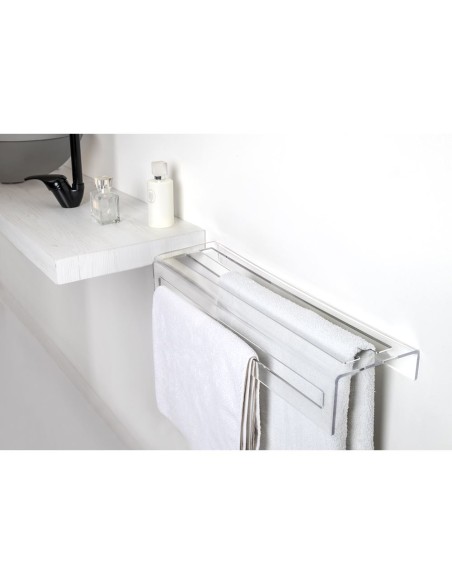 iPLEX Design - Calipso Portasciugamani L.600 Trasparente in plexiglass - 60x10x16 cm