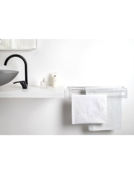 iPLEX Design - Calipso Portasciugamani L.600 Trasparente in plexiglass - 60x10x16 cm