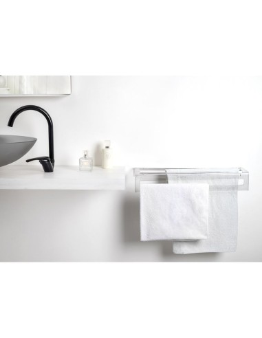 iPLEX Design - Calipso Portasciugamani L.600 Trasparente in plexiglass - 60x10x16 cm