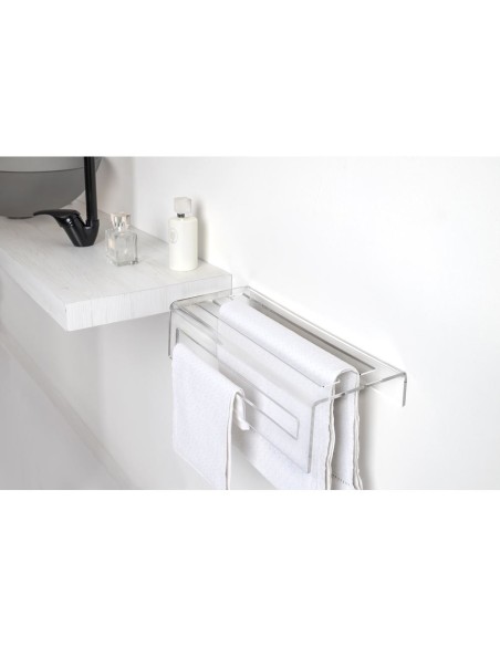 iPLEX Design - Calipso Portasciugamani L.370 Trasparente in plexiglass - 37x10x16 cm