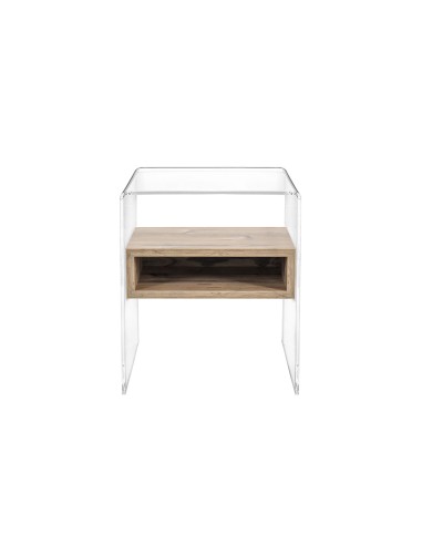 iPLEX Design - ""LYN"" TavolinoComodino Habitat rovere - Trasparente/marrone - 40x50x33 cm
