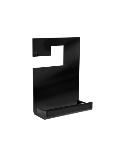 iPLEX Design - Calipso Mensola Doccia Gruccia Nero in plexiglass - 24x31,5x10 cm