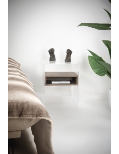 iPLEX Design - ""LYN"" TavolinoComodino Habitat corten - Trasparente/corten - 40x50x33 cm 2