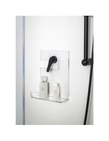 iPLEX Design - Calipso Mensola Doccia Gruccia Trasparente in plexiglass - 24x31,5x10 cm