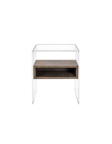 iPLEX Design - ""LYN"" TavolinoComodino Habitat corten - Trasparente/corten - 40x50x33 cm