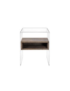 iPLEX Design - ""LYN"" TavolinoComodino Habitat corten - Trasparente/corten - 40x50x33 cm