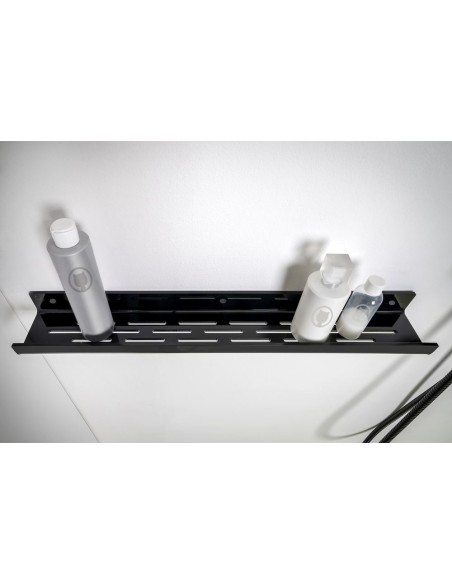 iPLEX Design - Calipso Mensola Doccia L.600 Nero in plexiglass - 60x4,5x8,5 cm