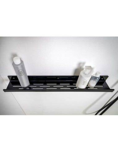 iPLEX Design - Calipso Mensola Doccia L.600 Nero in plexiglass - 60x4,5x8,5 cm