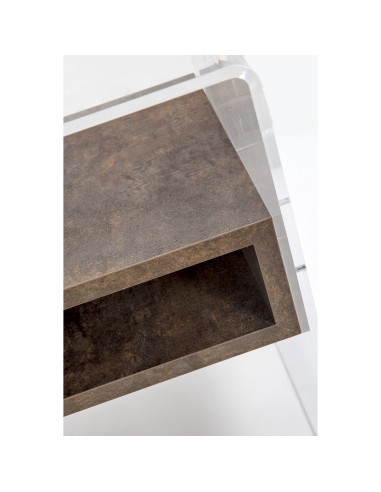iPLEX Design - ""LYN"" TavolinoComodino Habitat corten - Trasparente/corten - 40x50x33 cm