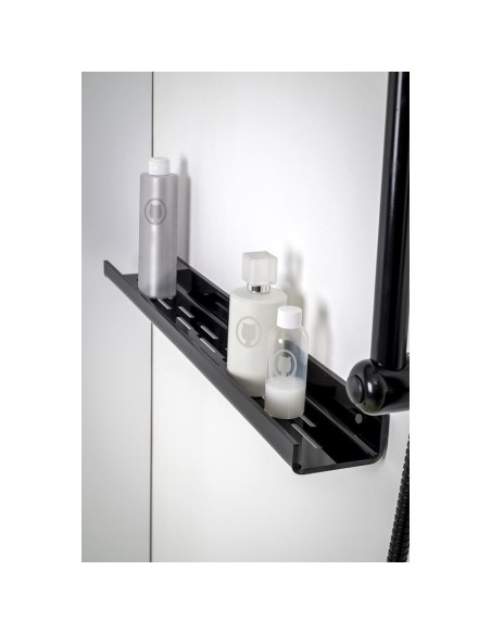 iPLEX Design - Calipso Mensola Doccia L.600 Nero in plexiglass - 60x4,5x8,5 cm