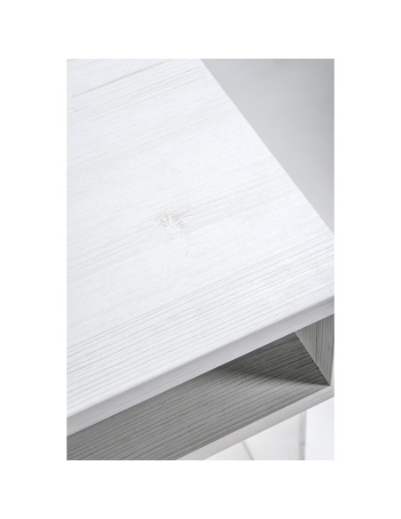 iPLEX Design - ""LYN"" TavolinoComodino Habitat bianco supremo - Trasparente/bianco - 40x50x33 cm