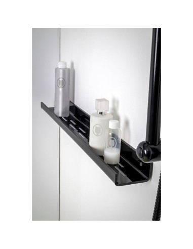 iPLEX Design - Calipso Mensola Doccia L.600 Nero in plexiglass - 60x4,5x8,5 cm