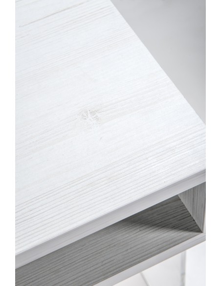 iPLEX Design - ""LYN"" TavolinoComodino Habitat bianco supremo - Trasparente/bianco - 40x50x33 cm