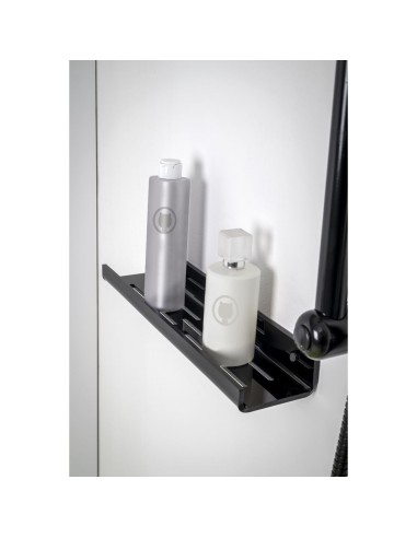 iPLEX Design - Calipso Mensola Doccia L.370 Nero in plexiglass - 37x4,5x8,5 cm