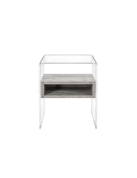 iPLEX Design - ""LYN"" TavolinoComodino Habitat grigio atrium - Trasparente/grigio - 40x50x33 cm