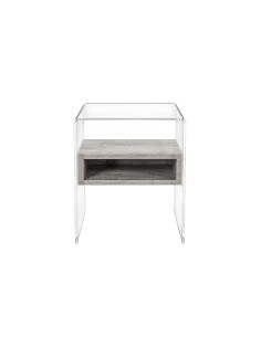 iPLEX Design - ""LYN"" TavolinoComodino Habitat grigio atrium - Trasparente/grigio - 40x50x33 cm
