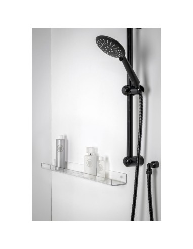 iPLEX Design - Calipso Mensola Doccia L.600 Trasparente in plexiglass - 60x4,5x8,5 cm
