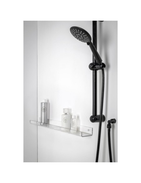 iPLEX Design - Calipso Mensola Doccia L.600 Trasparente in plexiglass - 60x4,5x8,5 cm